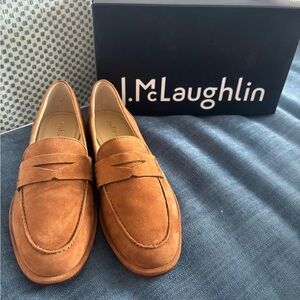 J. McLaughlin Tan Suede Loafers  NIB